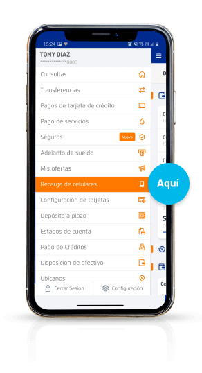 Smartphone abriendo app BCP