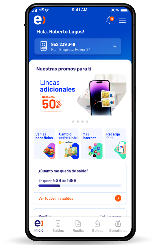 Inicio app mi entel