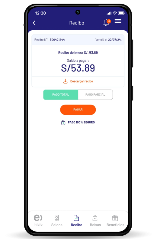 Pago recibo app mi entel