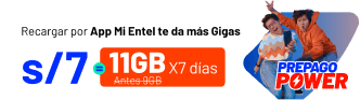 Recargar por App Mi Entel te da más Gigas. S/7 igual a 11GB por 7 días. Prepago Power